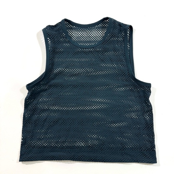Lululemon Lululemon Sweat Your Heart Out Mesh Tank Top Submarine - Picture 1 of 5